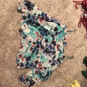 Baby blue flower blouse